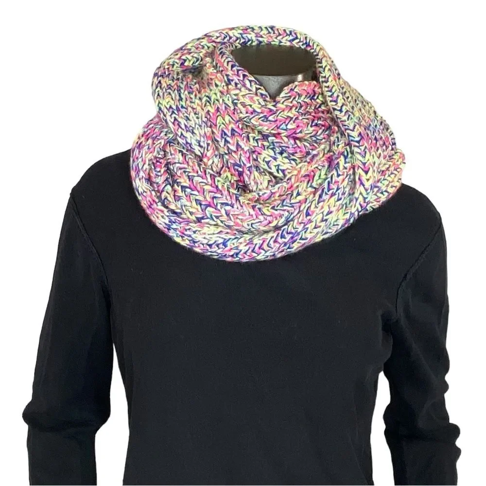 New York & Co Cable Knit Infinity Scarf Multi Colored Womens Accessory Winter